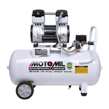 Imagem de Compressor de Ar 50L 220V Motomil 2HP Isento de Óleo Silencioso Portát