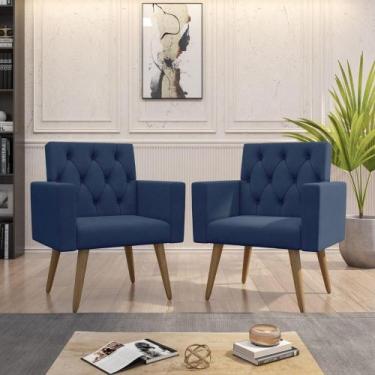 Imagem de Kit 2 Poltronas para Salão de Beleza e Sala de Espera Thais Suede - Mó