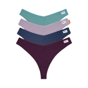 Imagem de Conjunto De Calcinhas De Algodão Waffle Para Mulheres, Sexy, Com Cintu