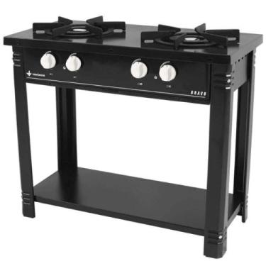 Imagem de Fogão A Gás Bravo Industrial 2 Bocas Venâncio Preto Esmaltado BR2BPR
