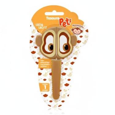 Imagem de Tesoura Escolar 13cm Pets - - leo&leo, Macaquinho