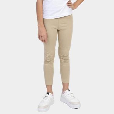 Imagem de Calça Legging Infantil Algodão Lisa - Tech Malhas, Bege, 02