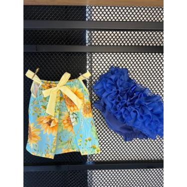 Imagem de Conjunto Luxo Bebê Calcinha bunda rica Infantil tapa fralda Algodão - 