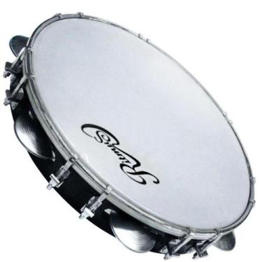 Imagem de Pandeiro 10" fórmica preta Ritmus RP 210 - afinação dupla - Torelli