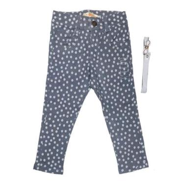 Imagem de Calça  Estampada Florzinha Infantil Menina  - Importada, Cinza, 3