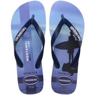 Imagem de Chinelo Havaianas Masculino Top Surfer Estampa Praia 2025, Azul lavand