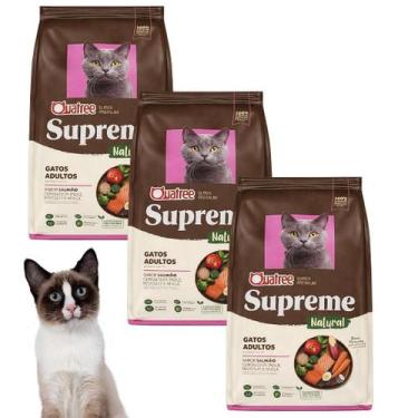 Imagem de Kit Ração Com 3 Unidades Quatree Supreme Gatos Adulto Salmão de 1KG