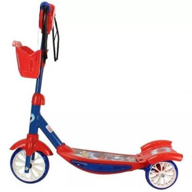 Imagem de Patinete Homem ARANHA Cestinha 3 Rodas com LED e Som BBR TOYS
