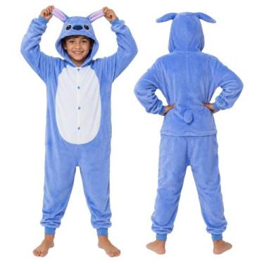 Imagem de Macacão Fantasia Stitch Pijama Infantil Kigurumi Unissex - - anjo da m