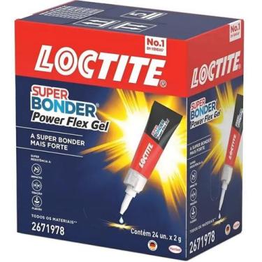 Imagem de Super Bonder 2g Power Flex Gel Caixa 24un Henkel Kit Loctite