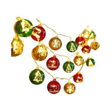 Imagem de Luzes De Natal Em Cordão Amarelo, Vermelho E Verde Com Bateria, 1,5m, 