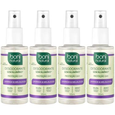 Imagem de Kit 4 Desodorante Spray Boni Natural Melaleuca Lavanda Sem Aluminio Ve