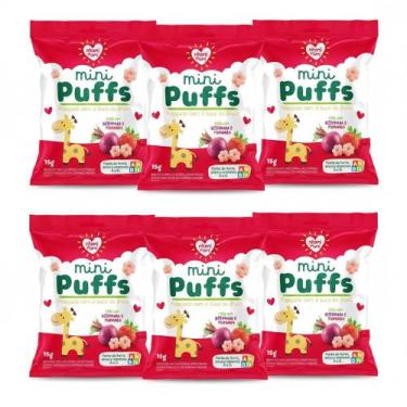 Imagem de Kit Biscoito de Arroz Mini Puffs Beterraba e Morango Nhami Mami - 6 un