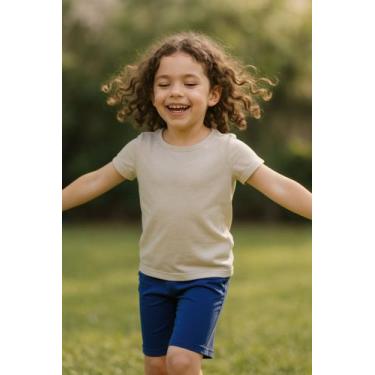 Imagem de Short Ciclista Verão Básico Meninas com Cós Elástico Kyly, Azul marinh