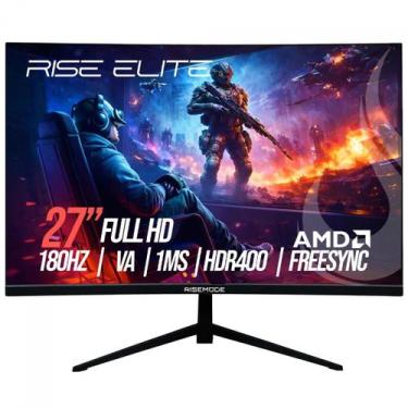 Imagem de Monitor Gamer Rise Mode Elite, 27 Pol, Curvo, Full HD, VA, 180Hz, 1ms,