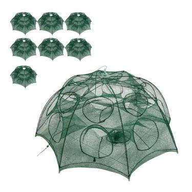 Imagem de Rede de Pesca Kit 7 Uni Covo 16 Furos Isca Pescaria Esportiva Piaba Ca