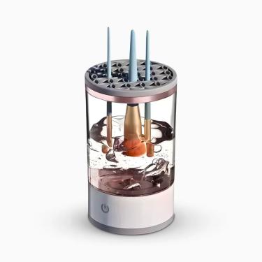 Imagem de Limpador de Pincéis de Maquiagem Elétrico Secador Automático USB Lava e Seca Transparente Utimix