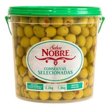 Imagem de Azeitona Verde Recheio Pimentão Sabor Nobre Balde 2kg