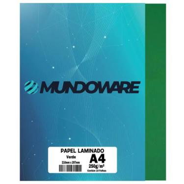 Imagem de Papel Laminado A4 250g Mundoware Lamicote para Artesanato Decorações E