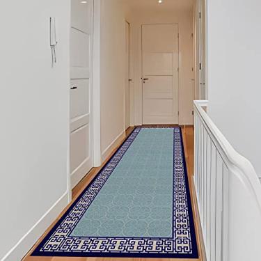 Imagem de LSMKK Tapete de corredor azul 17 20 pés, tapete de entrada de saguão interno lavável capacho para bebê pet engatinhar, tapetes com borda resistente grossa 6 mm (Tamanho : 60 x 90 cm (2,3 x 3 pés))