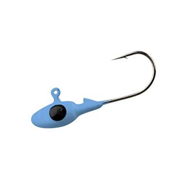 Imagem de Crappie Pro Mo' Glo Cabeças de pesca que brilham no escuro para iscas de pesca de plástico macio, acessórios para pesca de água doce, pacote com 10, Blue Glo, 1/8 onças