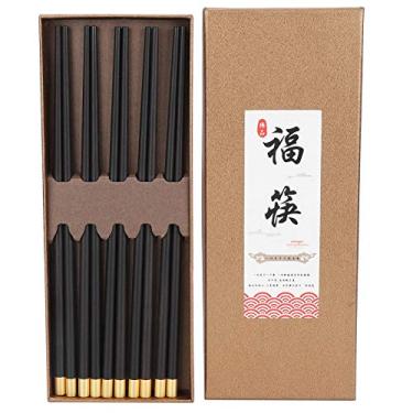 Imagem de Wood Chopstick Chinese Style Chopsticks Set Household Tableware Cutlery for Home Hotel Restaurant Gift Classic Hardwood Chopsticks for Family Friends(B)