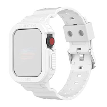 Imagem de Pulseira Capa Armadura TPU compatível com Apple Watch 41mm Series 7 - Marca LTIMPORTS (Branco)