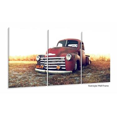 Imagem de Quadro Decorativo Carro Antigo Retro 120x60 em tecido 3 peça