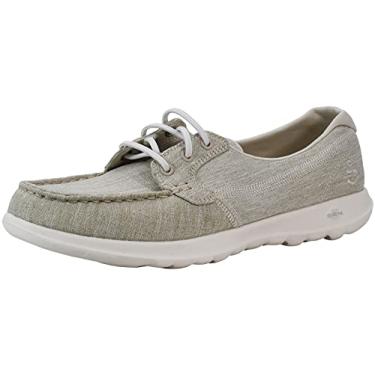 Imagem de Skechers Sapato náutico feminino Go Walk Lite-15433, Natural, 6