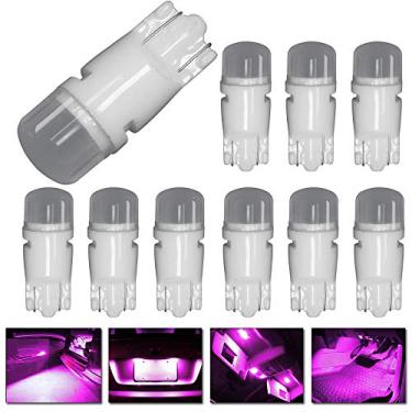 Imagem de DODOFUN T10 Ceramics Interior Exterior Brilhante Luz LED 168 175 194 2825 W5W Lâmpada Cor Rosa (Pacote com 10)