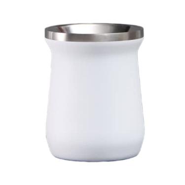 Imagem de Turugi Caneca de cerveja isolada a vácuo de parede dupla de aço inoxidável de 240 ml, copo mate isolado mantém a bebida fria e quente (branca)