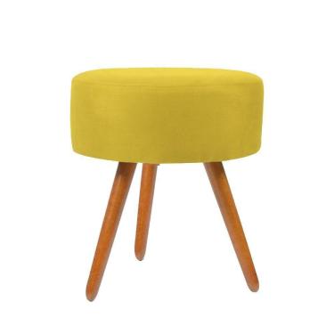 Imagem de Puff Redondo Suede Cores A Escolha Pes Palito amarelo