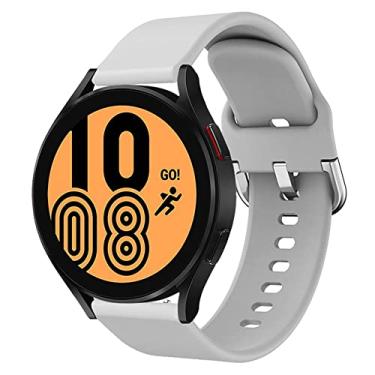 Imagem de Pulseira de Silicone Colorida marca 123smart Marca 123Smart Compativel com Galaxy watch 4 / Watch4 Classic/Watch 3 41mm/ Active R500 / Active 2 / Galaxy Watch 42mm / Gear Sport R600 - Cinza