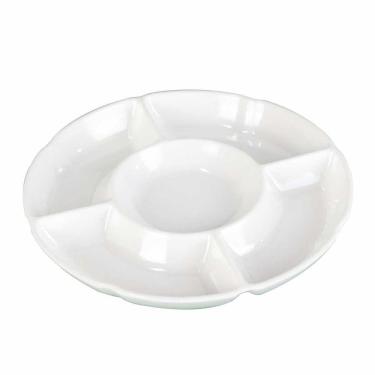 Imagem de Petisqueira 05 Divisórias Melamina Redonda  Branca 23cm  UnyHome