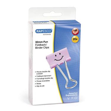 Imagem de Rapesco Clipes de fichário, clipes de emoji de 32 mm [pacote com 20], rosa doce (1352)
