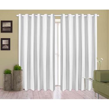 Imagem de Cortina Corta Luz 4,00m X 2,80m 100% Blackout PVC Branco Para Sala Ou Quarto Para Varão Simples