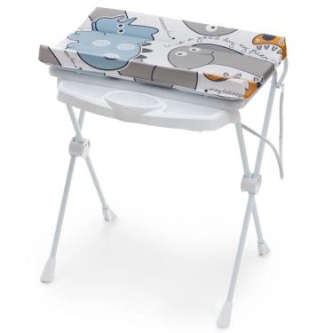 Imagem de Banheira de Bebê Plástica Galzerano Classic 7045 com Trocador e Suporte Dino