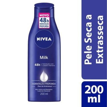 Imagem de Loção Desodorante Creme Hidratante Nivea Milk 200ml 48H Hidratação Pro