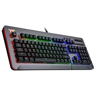 Imagem de Teclado para jogos em alumínio de titânio RGB Thermaltake Level 20 Switches Cherry MX Silver, RGB de 16,8 milhões de cores, 32 opções de zona de cores, suporte Alexa Voice Control, compatível com Razer Chroma Sync KB-LVT-SSSRUS-01