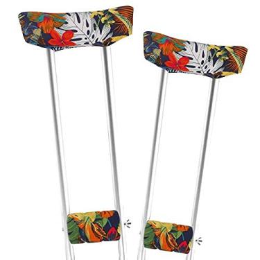 Imagem de YAUOLIVE Almofada de muleta, almofadas de axilas para muletas, capas de aperto de mão, capa de muleta, lavável (1 par) tamanho único multicolorido (cor CP07)
