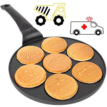 Imagem de Mini Panquecas para Carro e Caminhao - Faca 7 Carros Flapjack Unicos, Chapa Antiaderente para Maquina de Bolo para Cafe da Manha Diversao e Limpeza Facil, Doce ou Presente Exclusivo