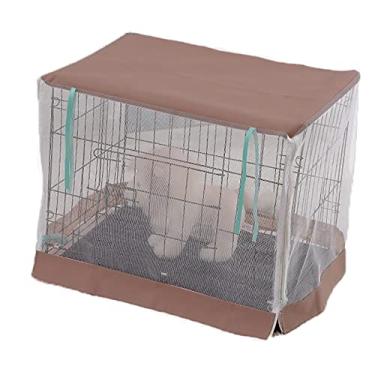 Imagem de Yajun Rede para animais de estimação tenda de verão ao ar livre impermeável respirável capa de caixa de cachorro para interior/exterior a maioria das gaiolas de cachorro lavável na máquina, marrom, 60 * 42 * 50 cm