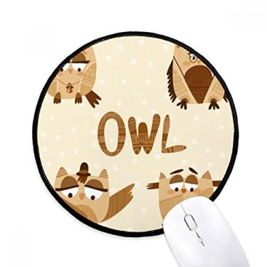 Imagem de DIYthinker Chapéu de vidro sino coruja tapete de rato desktop escritório tapete redondo para computador