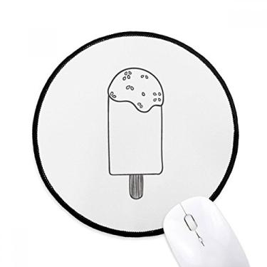 Imagem de Tapete de mouse com contorno preto de sorvete de gergelim para mesa de escritório tapete redondo para computador
