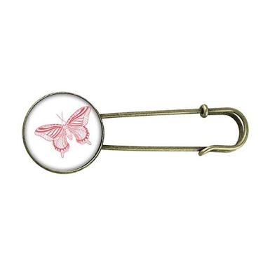 Imagem de Joia rosa borboleta pipa art déco presente moda retrô broche de metal clipe