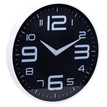 Imagem de Relógio De Parede Em Plástico Preto E Branco 25X4cm - Lyor