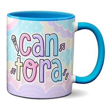 Imagem de Caneca Cantora Profissão Música Profissional Presente (Azul)