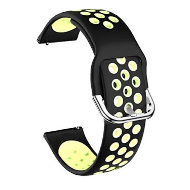 Imagem de HAZELS Pulseiras de pulso de relógio inteligente de 20 mm para Xiaomi GTS/GTS 2 Mini 2E Pulseira de silicone BIP S U Pro (Cor: Cor R, Tamanho: 20 mm)