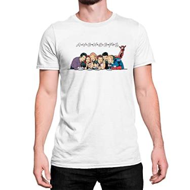 Imagem de Camiseta T-Shirt Estampa Avenger Menbros Vingadores Cor:Branco;Tamanho:M