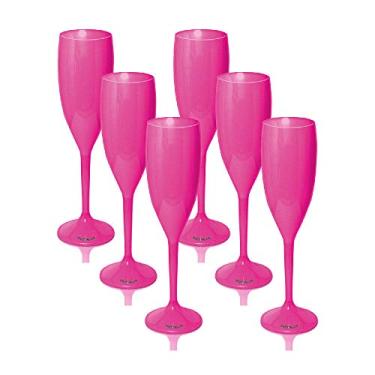 Imagem de Kit 8 Taças Champagne 170ml Rosa Acrílico